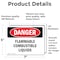 Signmission Flammable Combustible Liquids Danger Sign, Vinyl Decal, 7in W x 5in L, 2PK OS-2PACK-DS-D-57-L-2354 - alternate 3